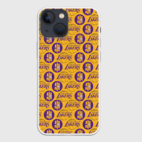 Чехол для iPhone 13 mini с принтом LA LAKERS в Екатеринбурге,  |  | bryant | james | jordan | kobe | la lakers | lakers | lebron | nba | баскетбол | брайант | брайнт | джеймс | джордан | коби | леброн | лейкерс | лэйкерс | мамба | нба | черная