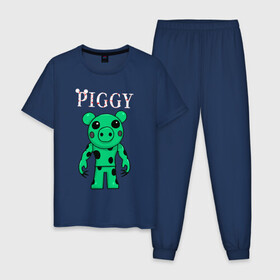 Мужская пижама хлопок с принтом ROBLOX PIGGY DINO в Екатеринбурге, 100% хлопок | брюки и футболка прямого кроя, без карманов, на брюках мягкая резинка на поясе и по низу штанин
 | piggy | roblox | roblox games | roblox piggy | игра роблокс | пигги. | роблокс | роблокс пигги | робукс