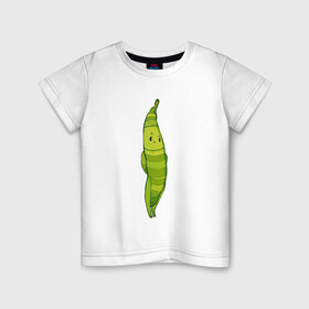 Детская футболка хлопок с принтом Фасоль в Екатеринбурге, 100% хлопок | круглый вырез горловины, полуприлегающий силуэт, длина до линии бедер | арт | мило | милота | овощ | овощи | рисунок | свежие овощи | свежий овощ | свежий продукт | фасолинка | фасоль