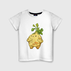 Детская футболка хлопок с принтом Сельдерей в Екатеринбурге, 100% хлопок | круглый вырез горловины, полуприлегающий силуэт, длина до линии бедер | арт | мило | милота | овощ | овощи | рисунок | свежие овощи | свежий овощ | свежий продукт | сельдерей