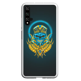 Чехол для Honor 20 с принтом PHARAOH 2.0 в Екатеринбурге, Силикон | Область печати: задняя сторона чехла, без боковых панелей | Тематика изображения на принте: абстракция | геометрия | головы животных | злое | необычное | неон | прикольное | текстура | черепа | эпичное | яркое