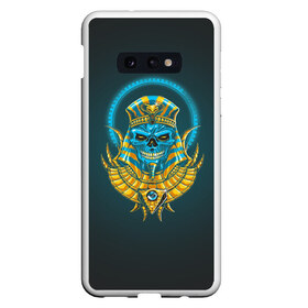 Чехол для Samsung S10E с принтом PHARAOH 2.0 в Екатеринбурге, Силикон | Область печати: задняя сторона чехла, без боковых панелей | Тематика изображения на принте: абстракция | геометрия | головы животных | злое | необычное | неон | прикольное | текстура | черепа | эпичное | яркое