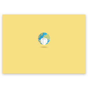 Поздравительная открытка с принтом Земля в маске в Екатеринбурге, 100% бумага | плотность бумаги 280 г/м2, матовая, на обратной стороне линовка и место для марки
 | mask | planet | земля | маска | планета