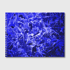 Альбом для рисования с принтом Dark Blue Gan в Екатеринбурге, 100% бумага
 | матовая бумага, плотность 200 мг. | abstraction | blue | frost | frozen | ice | shine | surface | texture | абстракция | блеск | замерзший | лед | мороз | поверхность | синий | текстура