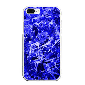 Чехол для iPhone 7Plus/8 Plus матовый с принтом Dark Blue Gan в Екатеринбурге, Силикон | Область печати: задняя сторона чехла, без боковых панелей | abstraction | blue | frost | frozen | ice | shine | surface | texture | абстракция | блеск | замерзший | лед | мороз | поверхность | синий | текстура