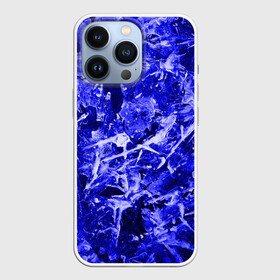 Чехол для iPhone 13 Pro с принтом Dark Blue Gan в Екатеринбурге,  |  | Тематика изображения на принте: abstraction | blue | frost | frozen | ice | shine | surface | texture | абстракция | блеск | замерзший | лед | мороз | поверхность | синий | текстура