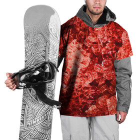 Накидка на куртку 3D с принтом RED-$tyle в Екатеринбурге, 100% полиэстер |  | abstraction | crystals | red | shapes | shards | shine | texture | абстракция | блеск | красный | кристалы | осколки | текстура | формы