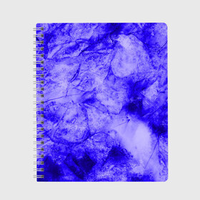 Тетрадь с принтом Ice-$$$ в Екатеринбурге, 100% бумага | 48 листов, плотность листов — 60 г/м2, плотность картонной обложки — 250 г/м2. Листы скреплены сбоку удобной пружинной спиралью. Уголки страниц и обложки скругленные. Цвет линий — светло-серый
 | abstraction | blue | cracks | frozen | ice | lines | patterns | shapes | texture | абстракция | замерзший | лед | линии | синий | текстура | трещины | узоры | формы