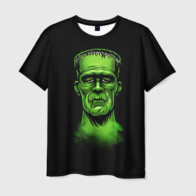 Мужская футболка 3D с принтом Frankie Stein в Екатеринбурге, 100% полиэфир | прямой крой, круглый вырез горловины, длина до линии бедер | Тематика изображения на принте: dark souls | day z | dead island | красивое | необычное | прикольное | страшное | череп