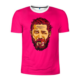 Мужская футболка 3D спортивная с принтом ХАРДИ в Екатеринбурге, 100% полиэстер с улучшенными характеристиками | приталенный силуэт, круглая горловина, широкие плечи, сужается к линии бедра | известная личность | том харди | чел с бородой