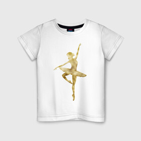 Детская футболка хлопок с принтом Балерина в Екатеринбурге, 100% хлопок | круглый вырез горловины, полуприлегающий силуэт, длина до линии бедер | dance | балерина | балет | девушка | солистка | танец | танцовщица