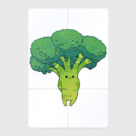 Магнитный плакат 2Х3 с принтом Симпатичный брокколи в Екатеринбурге, Полимерный материал с магнитным слоем | 6 деталей размером 9*9 см | Тематика изображения на принте: арт | брокколи | мило | милота | овощ | овощи | рисунок | свежие овощи | свежий овощ | свежий продукт