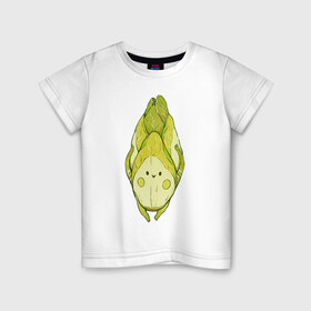 Детская футболка хлопок с принтом Цикорий в Екатеринбурге, 100% хлопок | круглый вырез горловины, полуприлегающий силуэт, длина до линии бедер | арт | мило | милота | овощ | овощи | рисунок | свежие овощи | свежий овощ | свежий продукт | цикорий