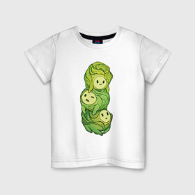 Детская футболка хлопок с принтом Брюссельская капуста в Екатеринбурге, 100% хлопок | круглый вырез горловины, полуприлегающий силуэт, длина до линии бедер | арт | брюссельская капуста | капуста | мило | милота | овощ | овощи | рисунок | свежие овощи | свежий овощ | свежий продукт