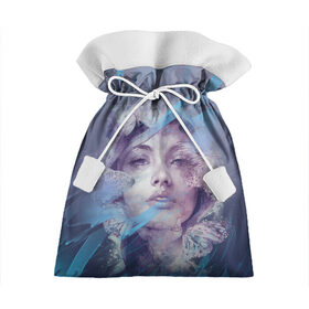 Подарочный 3D мешок с принтом Девушка-незнакомка в Екатеринбурге, 100% полиэстер | Размер: 29*39 см | волны | красивая девушка | лицо | незнакомка | текстура