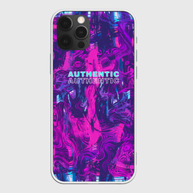 Чехол для iPhone 12 Pro Max с принтом AUTHENTIC в Екатеринбурге, Силикон |  | abstraction | authentic | абстракция | аутентичный | брызги | надпись на английском | прикольная надпись | разводы | текстура | узор | фиолетовый