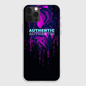 Чехол для iPhone 12 Pro Max с принтом AUTHENTIC в Екатеринбурге, Силикон |  | abstraction | authentic | абстракция | аутентичный | брызги | надпись на английском | прикольная надпись | разводы | текстура | узор | фиолетовый