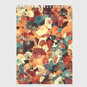 Скетчбук с принтом Осенние цвета в Екатеринбурге, 100% бумага
 | 48 листов, плотность листов — 100 г/м2, плотность картонной обложки — 250 г/м2. Листы скреплены сверху удобной пружинной спиралью | abstract | autumn | hipster | paint | абстракция | краска | осень | пятна | хипстер