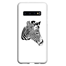 Чехол для Samsung Galaxy S10 с принтом Zebra в Екатеринбурге, Силикон | Область печати: задняя сторона чехла, без боковых панелей | africa | black | savanna | stripe | white | zebra | африка | белый | зебра | полоска | саванна | черный