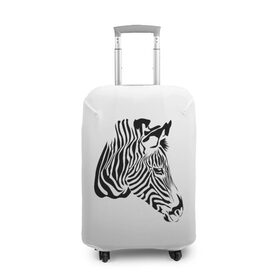 Чехол для чемодана 3D с принтом Zebra в Екатеринбурге, 86% полиэфир, 14% спандекс | двустороннее нанесение принта, прорези для ручек и колес | africa | black | savanna | stripe | white | zebra | африка | белый | зебра | полоска | саванна | черный