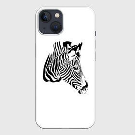 Чехол для iPhone 13 с принтом Zebra в Екатеринбурге,  |  | africa | black | savanna | stripe | white | zebra | африка | белый | зебра | полоска | саванна | черный