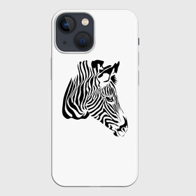 Чехол для iPhone 13 mini с принтом Zebra в Екатеринбурге,  |  | africa | black | savanna | stripe | white | zebra | африка | белый | зебра | полоска | саванна | черный