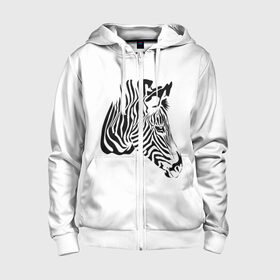 Детская толстовка 3D на молнии с принтом Zebra в Екатеринбурге, 100% полиэстер |  манжеты и пояс оформлены широкой мягкой резинкой, двухслойный капюшон со шнурком для регулировки, спереди карманы и застежка-молния
 | Тематика изображения на принте: africa | black | savanna | stripe | white | zebra | африка | белый | зебра | полоска | саванна | черный