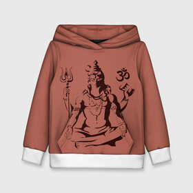 Детская толстовка 3D с принтом Бог Шива в Екатеринбурге, 100% полиэстер | двухслойный капюшон со шнурком для регулировки, мягкие манжеты на рукавах и по низу толстовки, спереди карман-кенгуру с мягким внутренним слоем | Тематика изображения на принте: бог шива. | духовность | иероглифы | индийские боги | индуистское божество