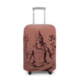 Чехол для чемодана 3D с принтом Бог Шива в Екатеринбурге, 86% полиэфир, 14% спандекс | двустороннее нанесение принта, прорези для ручек и колес | бог шива. | духовность | иероглифы | индийские боги | индуистское божество