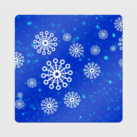 Магнит виниловый Квадрат с принтом Снежинки в Екатеринбурге, полимерный материал с магнитным слоем | размер 9*9 см, закругленные углы | новогодние снежинки | снег | снежинка | снежинки | январьские снежинки
