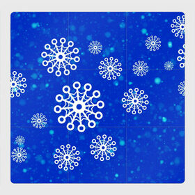 Магнитный плакат 3Х3 с принтом Снежинки в Екатеринбурге, Полимерный материал с магнитным слоем | 9 деталей размером 9*9 см | новогодние снежинки | снег | снежинка | снежинки | январьские снежинки