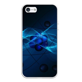 Чехол для iPhone 5/5S матовый с принтом Атом в Екатеринбурге, Силикон | Область печати: задняя сторона чехла, без боковых панелей | автом | атомы | молекула | молекулы | наука | физика