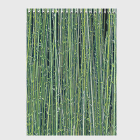 Скетчбук с принтом Зеленый бамбук в Екатеринбурге, 100% бумага
 | 48 листов, плотность листов — 100 г/м2, плотность картонной обложки — 250 г/м2. Листы скреплены сверху удобной пружинной спиралью | bamboo | forest | stripes | бамбук | заросли | лес | листья | полосы | растения