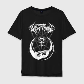 Мужская футболка хлопок Oversize с принтом GHOSTEMANE в Екатеринбурге, 100% хлопок | свободный крой, круглый ворот, “спинка” длиннее передней части | america | eric whitney | ghostemane | glitch | trash | usa | америка | глитч | сша | треш