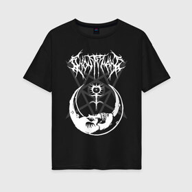 Женская футболка хлопок Oversize с принтом GHOSTEMANE в Екатеринбурге, 100% хлопок | свободный крой, круглый ворот, спущенный рукав, длина до линии бедер
 | america | eric whitney | ghostemane | glitch | trash | usa | америка | глитч | сша | треш