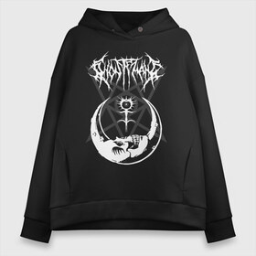 Женское худи Oversize хлопок с принтом GHOSTEMANE в Екатеринбурге, френч-терри — 70% хлопок, 30% полиэстер. Мягкий теплый начес внутри —100% хлопок | боковые карманы, эластичные манжеты и нижняя кромка, капюшон на магнитной кнопке | america | eric whitney | ghostemane | glitch | trash | usa | америка | глитч | сша | треш