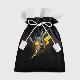 Подарочный 3D мешок с принтом Пикачу в Екатеринбурге, 100% полиэстер | Размер: 29*39 см | pika pika | pikachu | бронь | броня | желтая | желтый | молния | пика пика | покемон | покемоны | черная | черный | электрический | электричество | япония