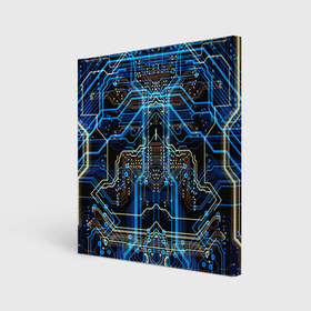 Холст квадратный с принтом Сircuit-$$$ в Екатеринбурге, 100% ПВХ |  | abstraction | chip | circuit | lines | neon | processor | shapes | texture | абстракция | линии | неон | процессор | схема | текстура | формы | чип