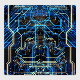 Магнитный плакат 3Х3 с принтом Сircuit-$$$ в Екатеринбурге, Полимерный материал с магнитным слоем | 9 деталей размером 9*9 см | abstraction | chip | circuit | lines | neon | processor | shapes | texture | абстракция | линии | неон | процессор | схема | текстура | формы | чип