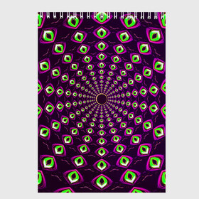 Скетчбук с принтом Fractal-$$$ в Екатеринбурге, 100% бумага
 | 48 листов, плотность листов — 100 г/м2, плотность картонной обложки — 250 г/м2. Листы скреплены сверху удобной пружинной спиралью | abstraction | fractal | light green | mandala | pattern | pink | shape | symmetry | texture | абстракция | розовый | салатовый | симметрия | текстура | узор | формы | фрактал