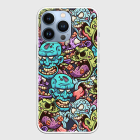 Чехол для iPhone 13 Pro с принтом Зомби Паттерн в Екатеринбурге,  |  | art | brains | cartoon | cosplay | dead | halloween | waling | zombie | zombies | арт | вурдалаки | зомбак | зомбаки | иллюстрация | косплей | мертвецы | мозги | монстр | монстры | мультяшные | нарисованные | раны | труп | трупы