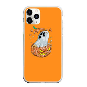 Чехол для iPhone 11 Pro Max матовый с принтом Halloween в Екатеринбурге, Силикон |  | Тематика изображения на принте: ghost | halloween | jack | lantern | pumpkin | призрак | светильник джека | хэллоуин