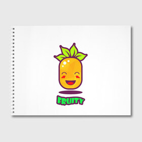 Альбом для рисования с принтом Fruity в Екатеринбурге, 100% бумага
 | матовая бумага, плотность 200 мг. | fruit | ананас | вкусно | сладость | фрукты