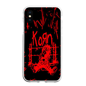 Чехол для iPhone XS Max матовый с принтом korn в Екатеринбурге, Силикон | Область печати: задняя сторона чехла, без боковых панелей | Тематика изображения на принте: acoustic | blind | coming undone | download | falling away from me | freak on a leash | korn | lyrics | music | narcissistic cannibal | official | official video | twisted transistor | vevo | word up | группа слипнот | коян | рок