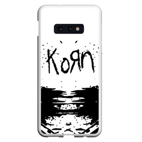 Чехол для Samsung S10E с принтом korn в Екатеринбурге, Силикон | Область печати: задняя сторона чехла, без боковых панелей | Тематика изображения на принте: acoustic | blind | coming undone | download | falling away from me | freak on a leash | korn | lyrics | music | narcissistic cannibal | official | official video | twisted transistor | vevo | word up | группа слипнот | коян | рок