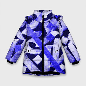 Зимняя куртка для девочек 3D с принтом Graffiti в Екатеринбурге, ткань верха — 100% полиэстер; подклад — 100% полиэстер, утеплитель — 100% полиэстер. | длина ниже бедра, удлиненная спинка, воротник стойка и отстегивающийся капюшон. Есть боковые карманы с листочкой на кнопках, утяжки по низу изделия и внутренний карман на молнии. 

Предусмотрены светоотражающий принт на спинке, радужный светоотражающий элемент на пуллере молнии и на резинке для утяжки. | abstraction | art | graffiti | labels | letters | multi colored | paint | surface | texture | абстракция | арт | буквы | граффити | краска | надписи | поверхность | разноцветный | текстура