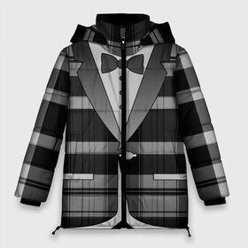 Женская зимняя куртка 3D с принтом Пиджак в клетку в Екатеринбурге, верх — 100% полиэстер; подкладка — 100% полиэстер; утеплитель — 100% полиэстер | длина ниже бедра, силуэт Оверсайз. Есть воротник-стойка, отстегивающийся капюшон и ветрозащитная планка. 

Боковые карманы с листочкой на кнопках и внутренний карман на молнии | бабочка | босс молокосос | бутоньерка | в клетку | галстук | джентельмен | директор | жених | клеточка | косплей | костюм | маскарад | муж | одежда | официант | пиджак | принт | пуговица | пуговка