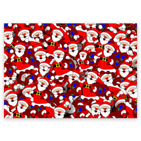 Поздравительная открытка с принтом Русский Санта Клаус в Екатеринбурге, 100% бумага | плотность бумаги 280 г/м2, матовая, на обратной стороне линовка и место для марки
 | арт | герой ссср | дед мороз | мультфильм ссср | мультфильмы ссср | новый год | рисунок | рождество | санта клаус