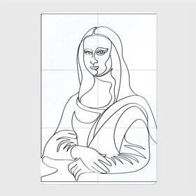Магнитный плакат 2Х3 с принтом Мона Лиза. Силуэт в Екатеринбурге, Полимерный материал с магнитным слоем | 6 деталей размером 9*9 см | Тематика изображения на принте: возрождение | джоконда | ласика | леонардо да винчи | мона лиза | портрет | ренессанс | художник