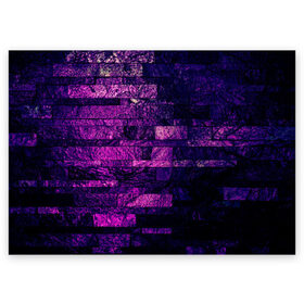Поздравительная открытка с принтом Purple-Wall в Екатеринбурге, 100% бумага | плотность бумаги 280 г/м2, матовая, на обратной стороне линовка и место для марки
 | Тематика изображения на принте: abstraction | bricks | dark | pink | purple | ribbed | texture | tiles | wall | абстракция | кирпичи | плитка | ребристый | розовый | стена | текстура | темный | фиолетовый